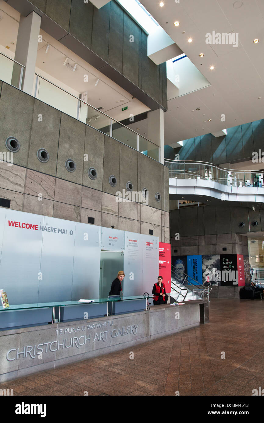 Foyer der Christchurch Art Gallery. Christchurch, Canterbury, Südinsel, Neuseeland Stockfoto