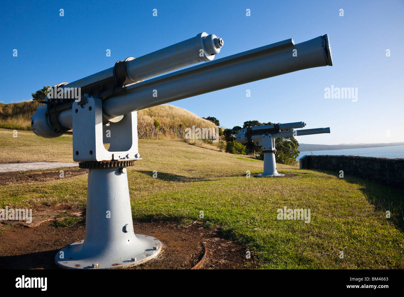 Pistole-Damm am North Head. Devonport, Auckland, Nordinsel, Neuseeland Stockfoto