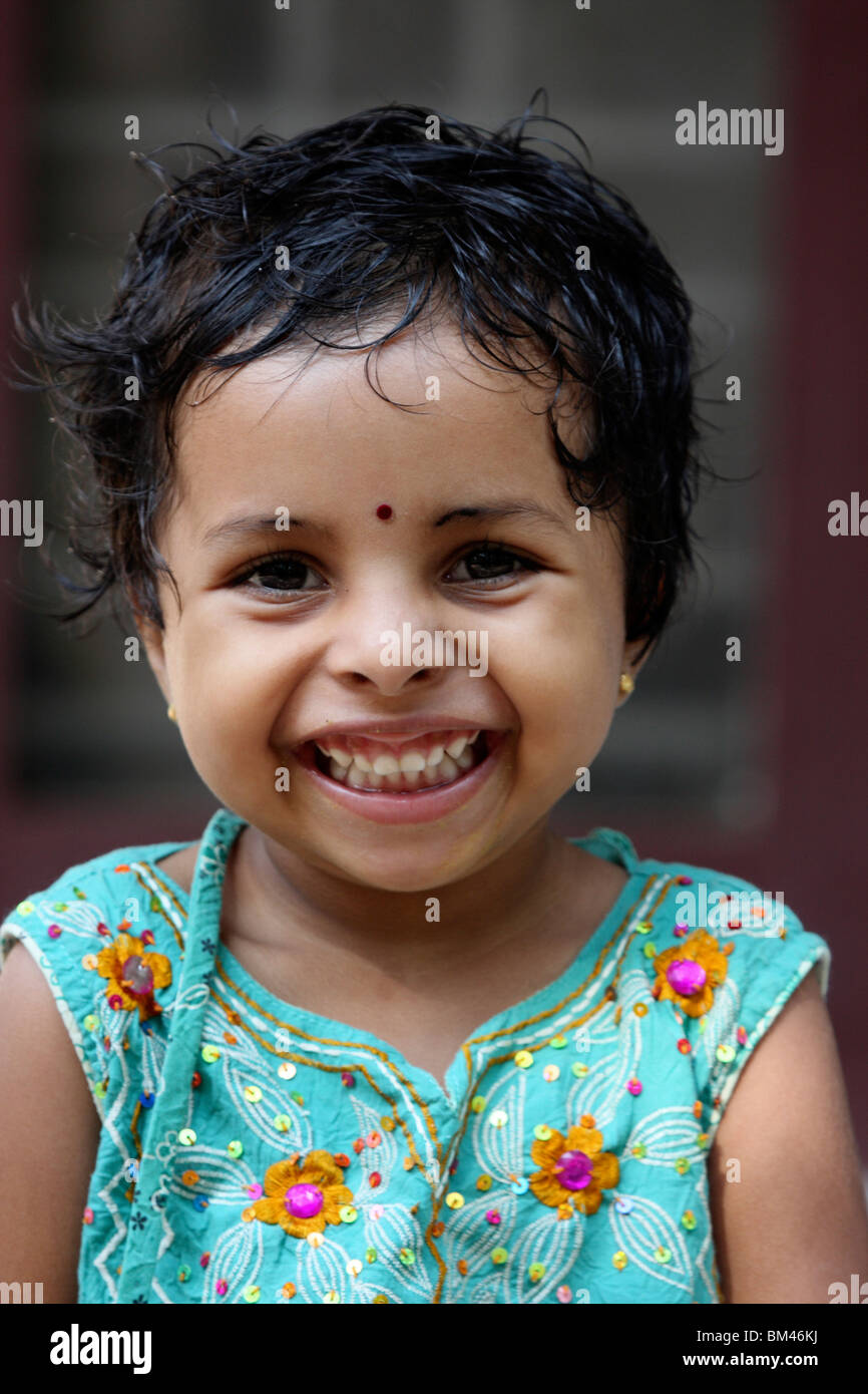 Porträt eines indischen Mädchen aus Kerala, Indien, Asien Stockfoto