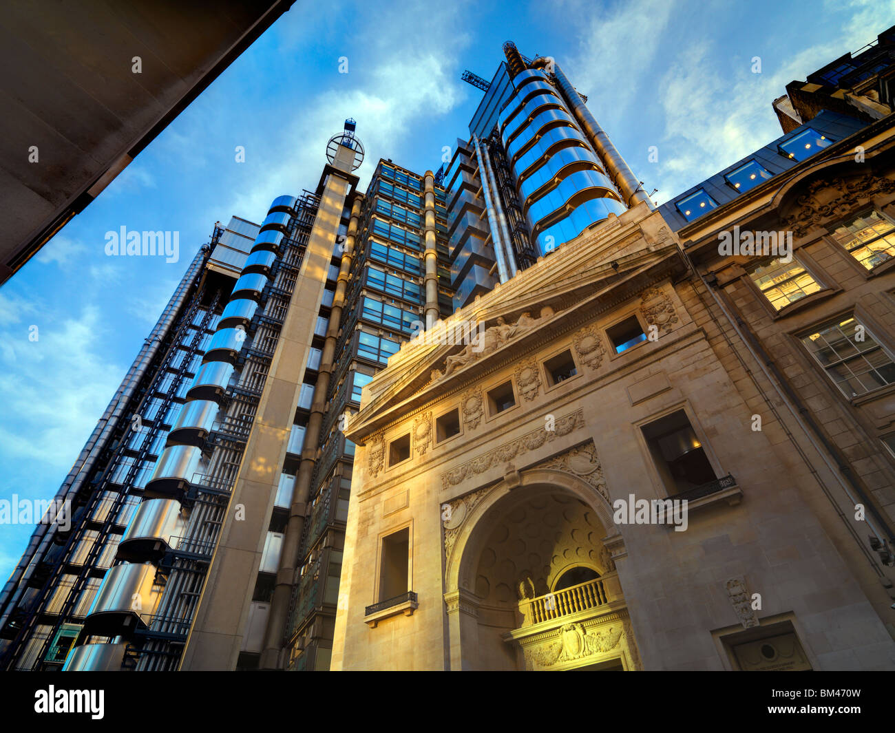 Gebäude der Londoner City, Lloyds (Schuss auf eine Hasselblad H3DII-50, Herstellung von 140 MB + TIFF-Datei, falls erforderlich) Stockfoto