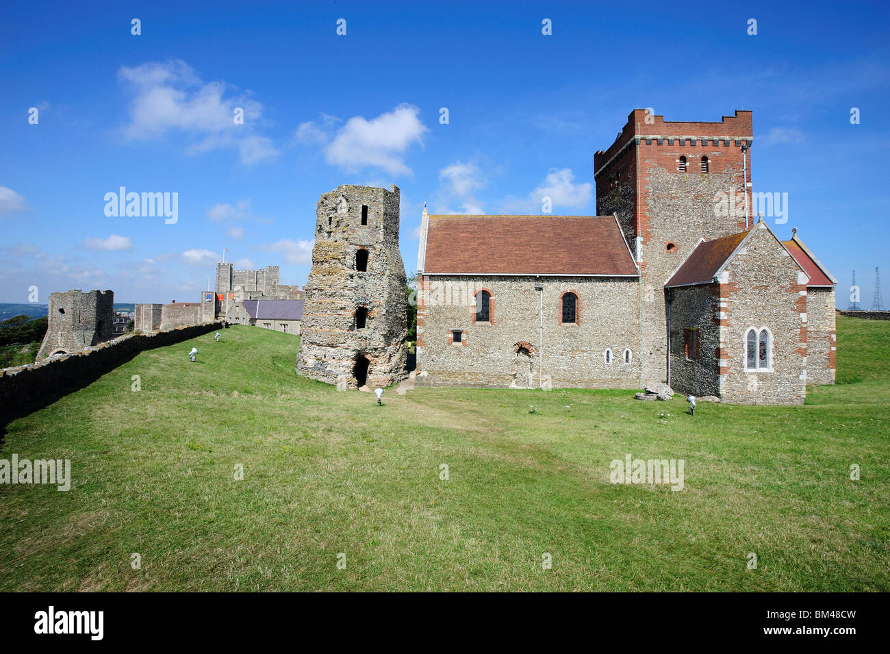 St Mary in Castro Kirche, Dover Castle, Kent, UK Stockfoto