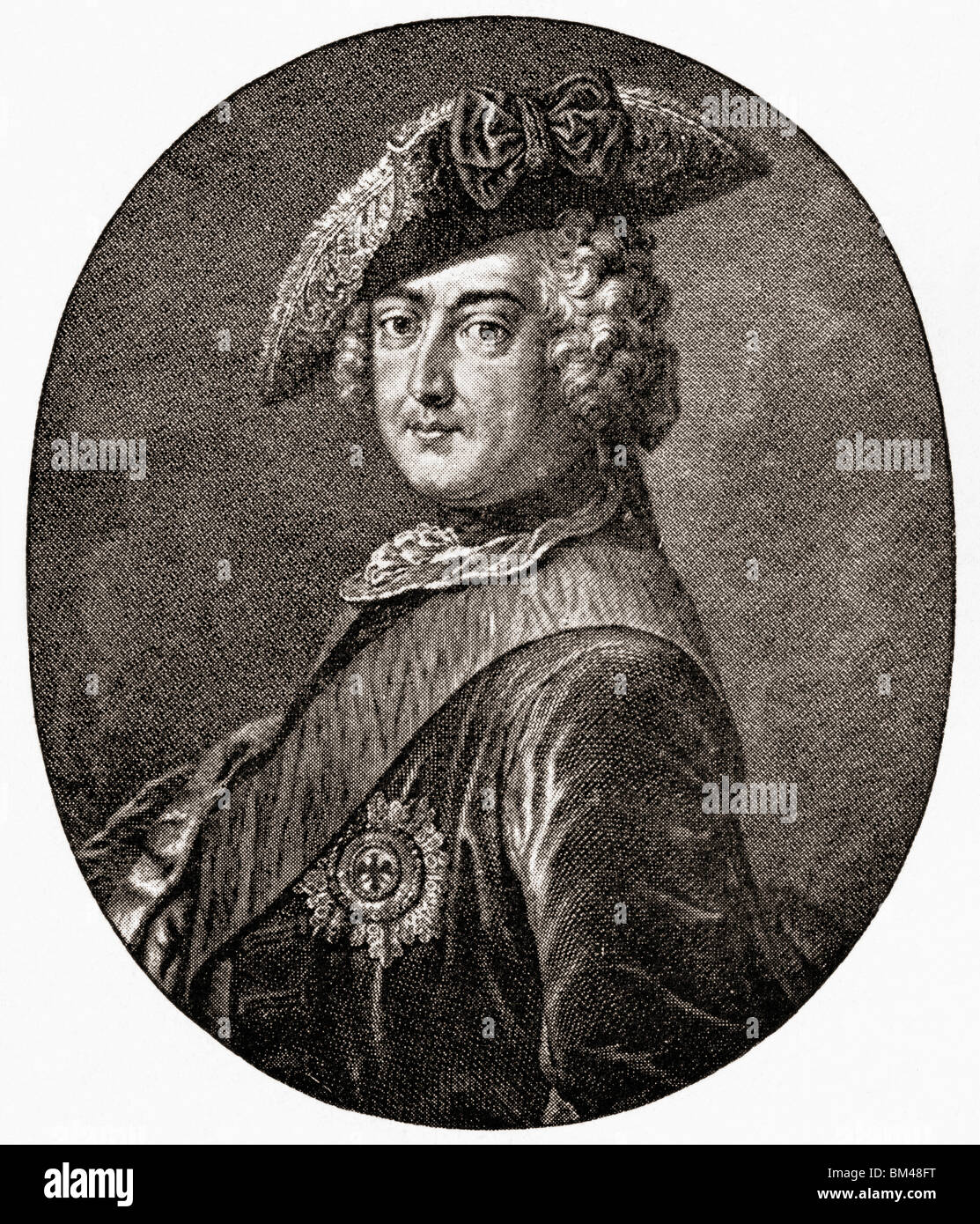 Friedrich II., 1712 bis 1786. König von Preußen und Kurfürsten des Heiligen Römischen Reiches, Frederick IV. von Brandenburg. Stockfoto