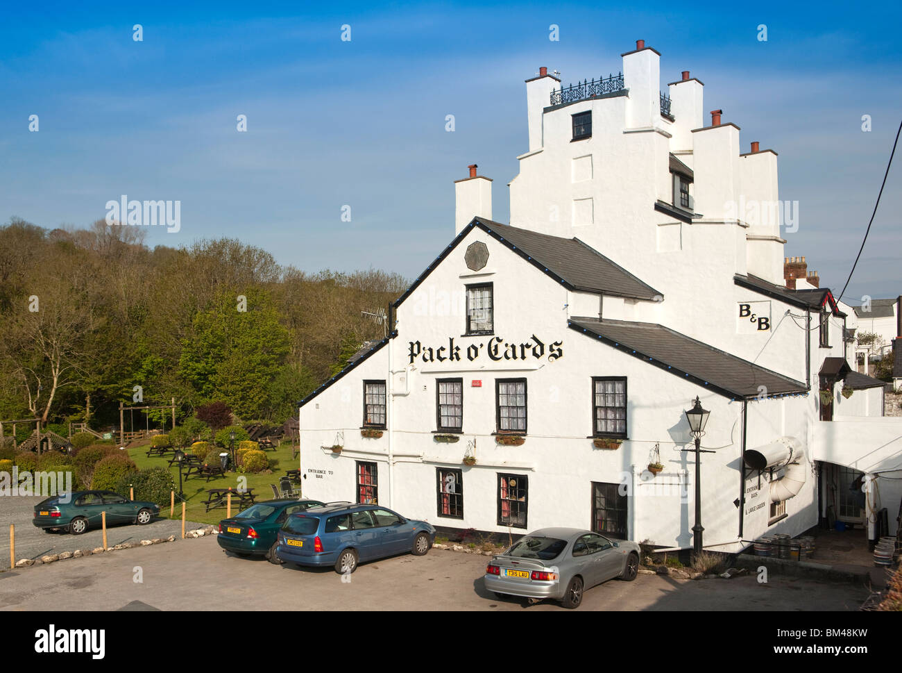 Großbritannien, England, Devon, Combe Martin Pack O'Cards Inn Stockfoto