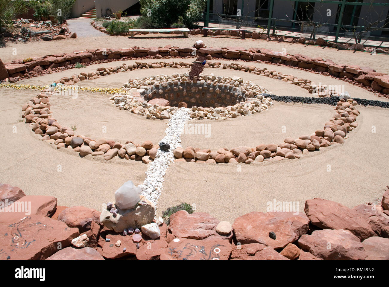 Medizin-Rad schamanischen Kreis Heilung Erde Energie Wirbel heilige Stätte Toren Sedona Arizona USA Stockfoto