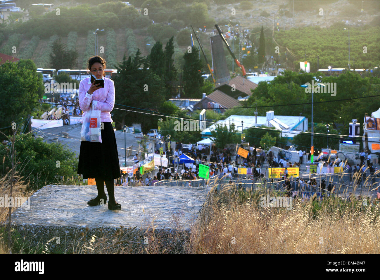 Israel, Berg Meron, Hillula (Feiertag) für Rabbi Simeon bar Yohai Lag Baomer Stockfoto
