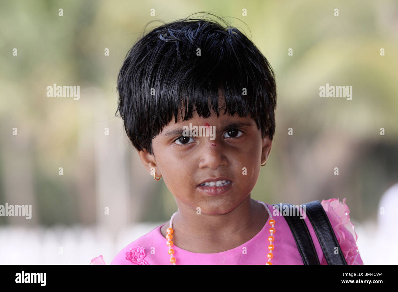 Porträt eines indischen Mädchen aus Kerala, Indien, Asien Stockfoto