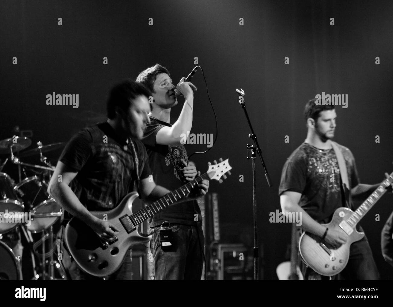 Rock-Band auf der Bühne Stockfoto