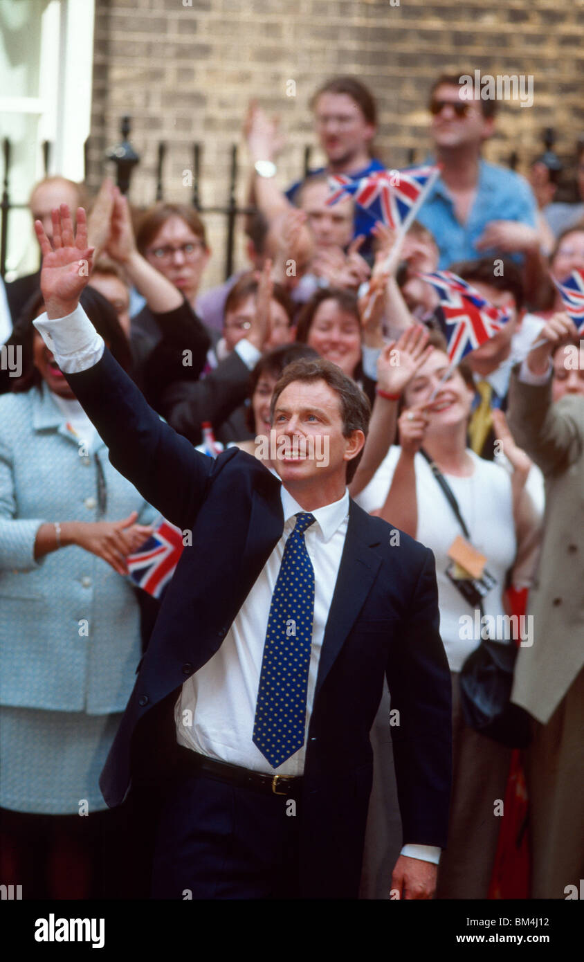 Tony Blair auf allgemeine Wahl 1997 zu gewinnen. Stockfoto