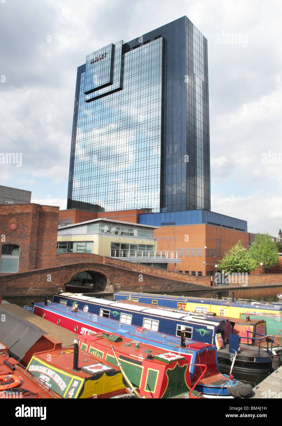 Birmingham-UK-Canal Area Hyatt Stockfoto