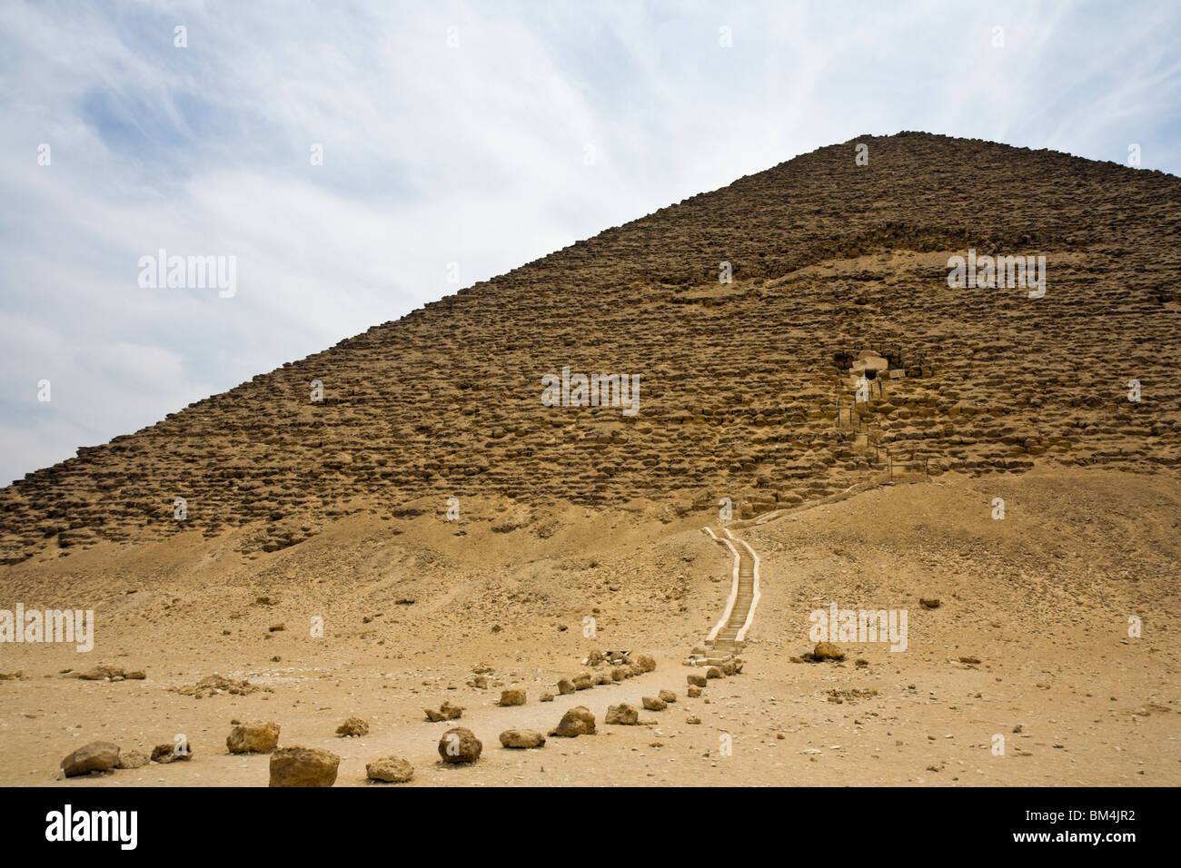 Eingang der Roten Pyramide von Pharao Snowflakes, Dahshur, Ägypten Stockfoto
