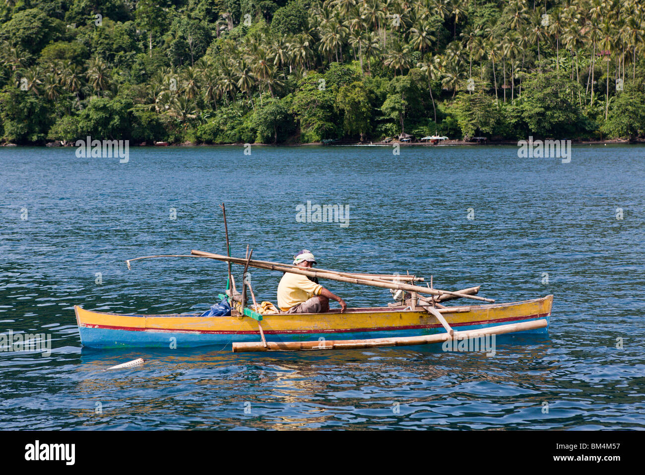 Fischer in Lembeh Strait, Nord-Sulawesi, Indonesien Stockfoto