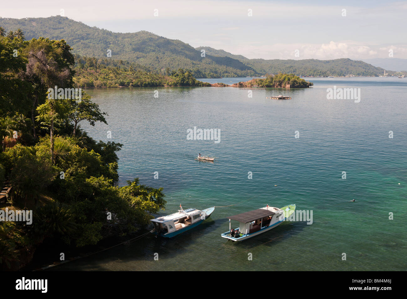 Ansicht der Lembeh Strait Resort, Nord-Sulawesi, Indonesien Stockfoto