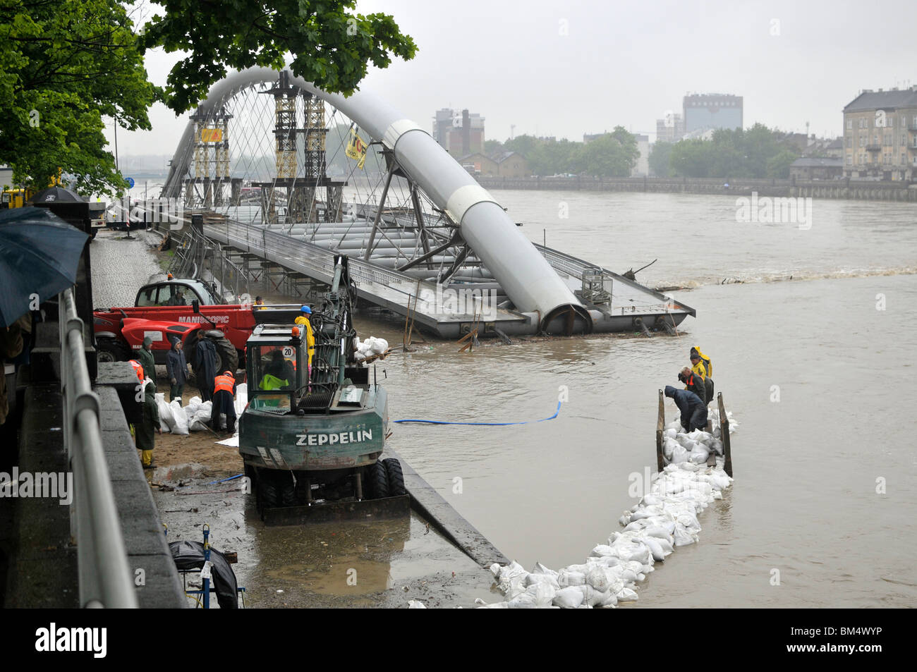 Überfluteten Krakau. Hochwasser in Polen Mai 2010 Stockfoto