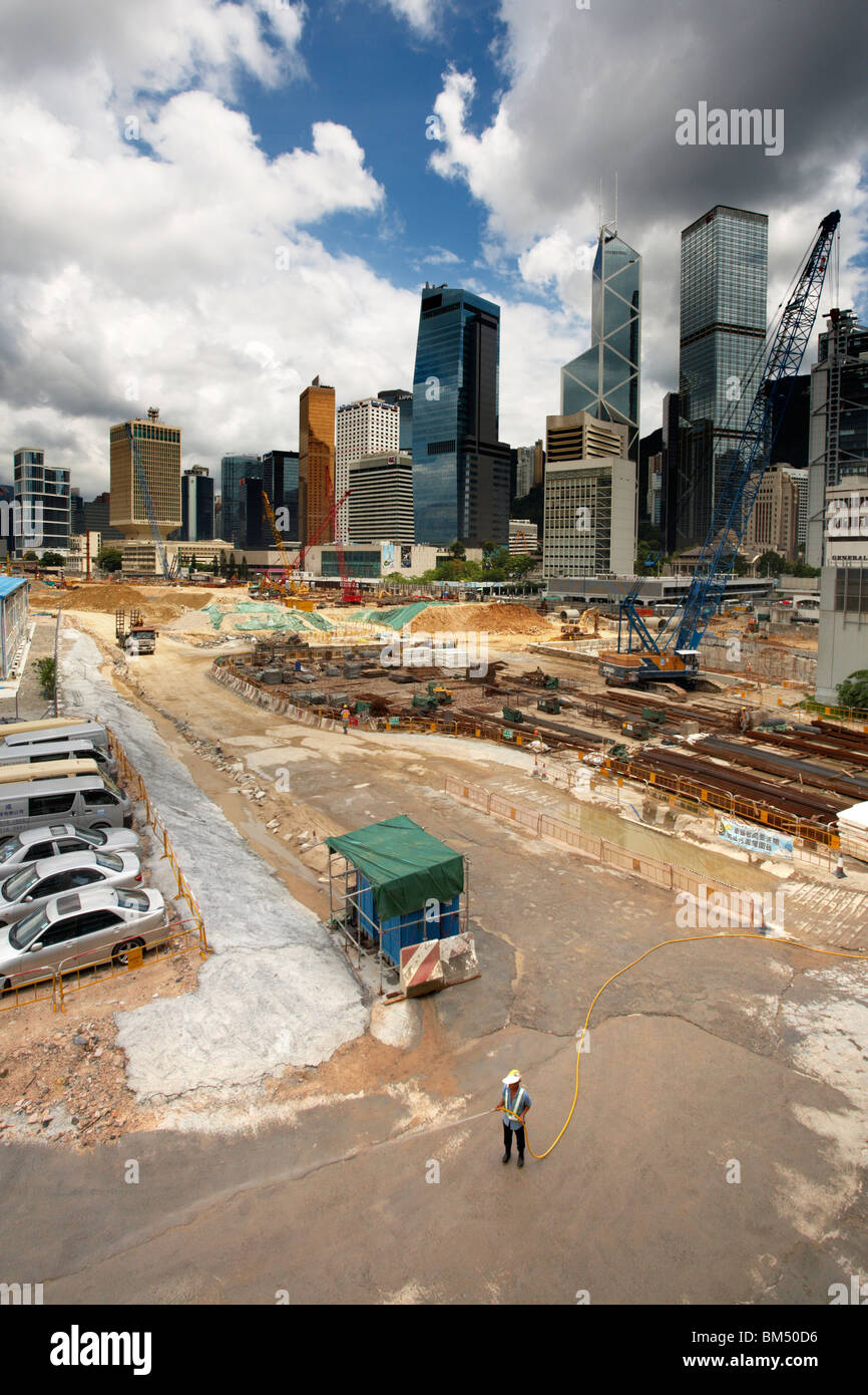 Baustelle, Wan Chai, Hong Kong Island Stockfoto