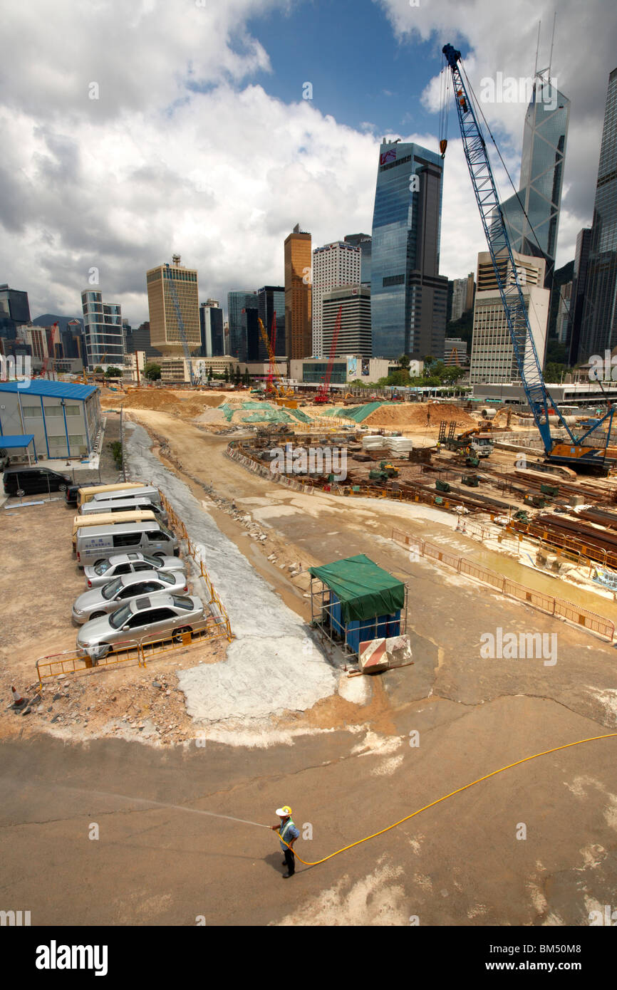 Baustelle, Wan Chai, Hong Kong Island Stockfoto