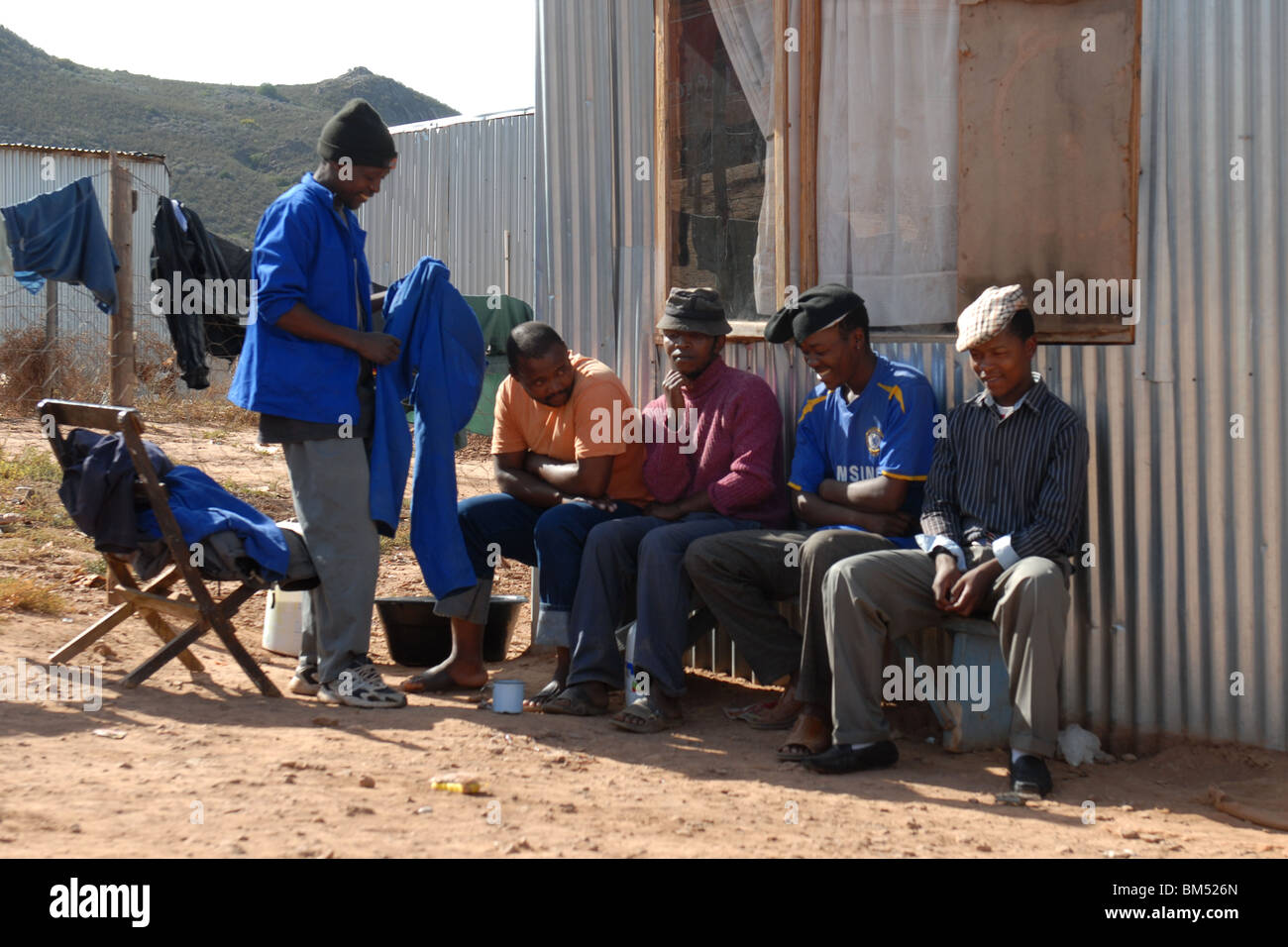 Menschen, die Leben in der Gemeinde der Ortschaft Nquebele in der Nähe von Robertson, Südafrika Stockfoto