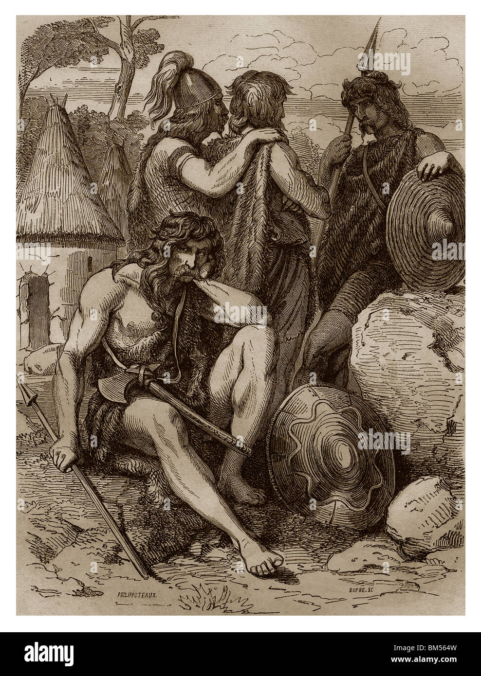 52 v. Chr. vereint während der gallischen Kriege, die ganze Gallien zu Vercingetorix in Bribracte für den obersten Kampf gegen die Römer. Stockfoto