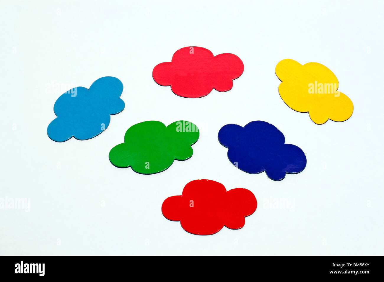 Ein Bild von einer bunten prasseln Cartoon Wolke Blasen. Stockfoto