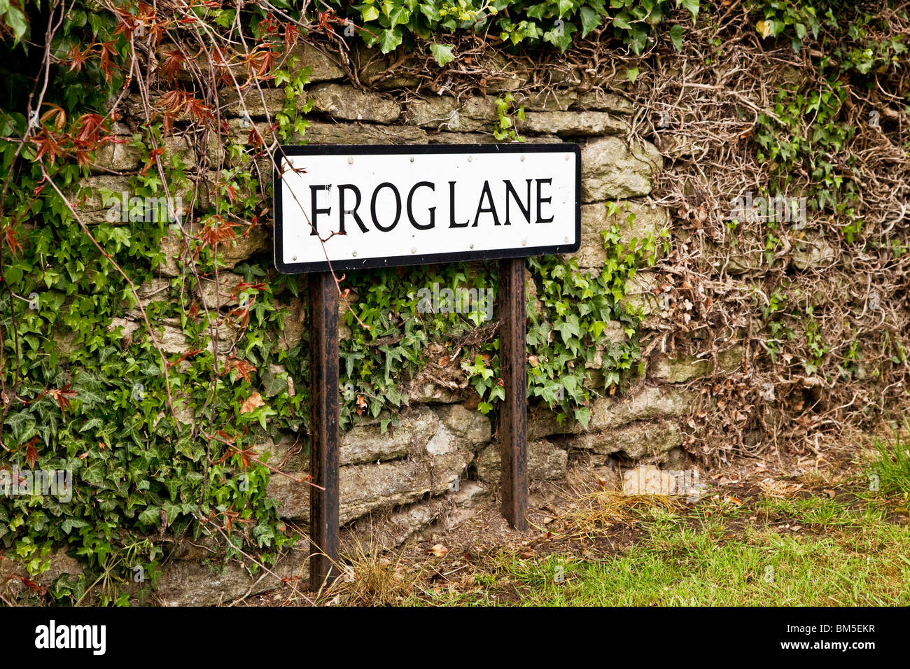 Straßennamen in großen Somerford, Wiltshire, England, UK Stockfoto