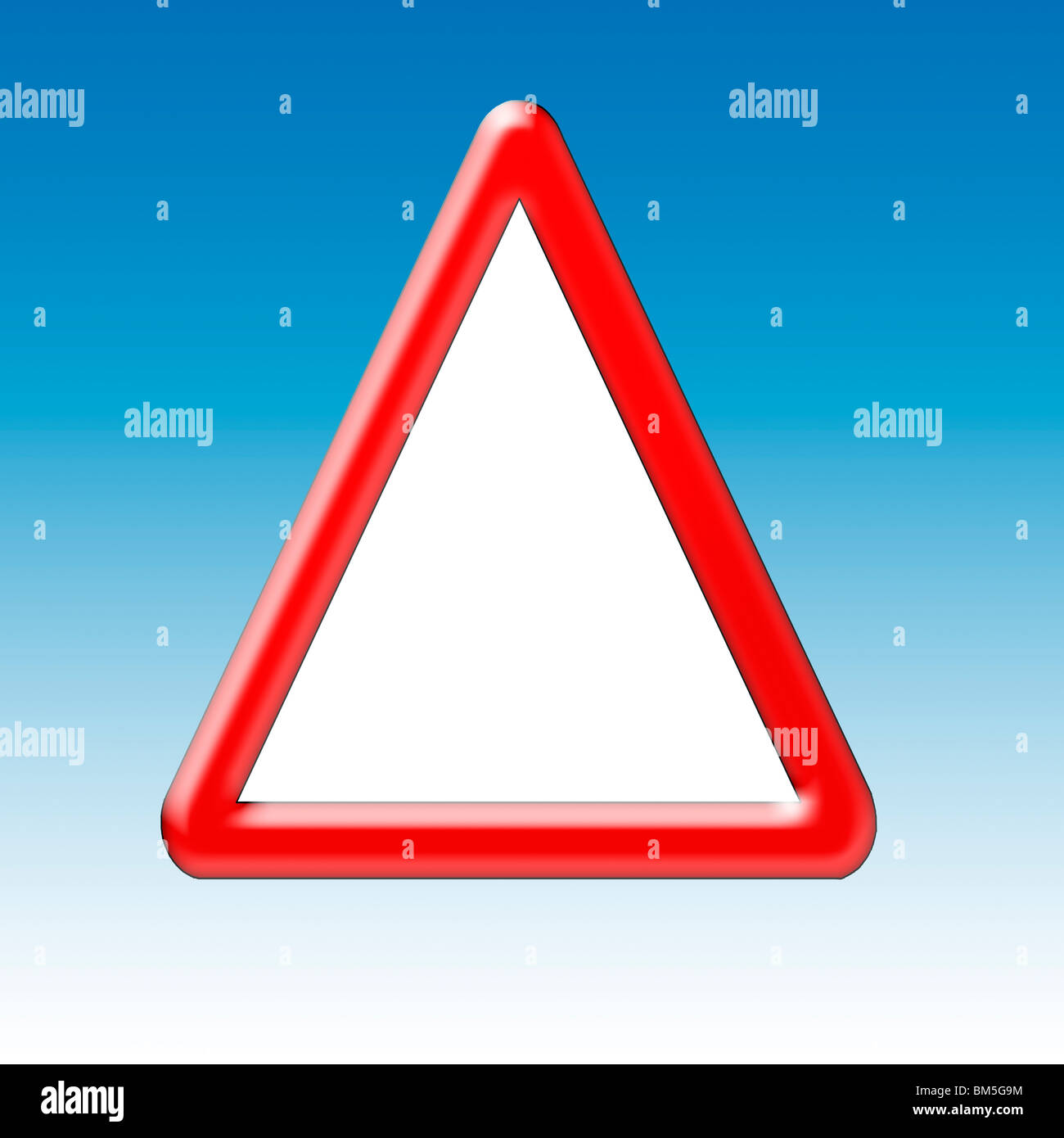 Warnschild, grafische Darstellung mit Road-Warnschild Stockfoto