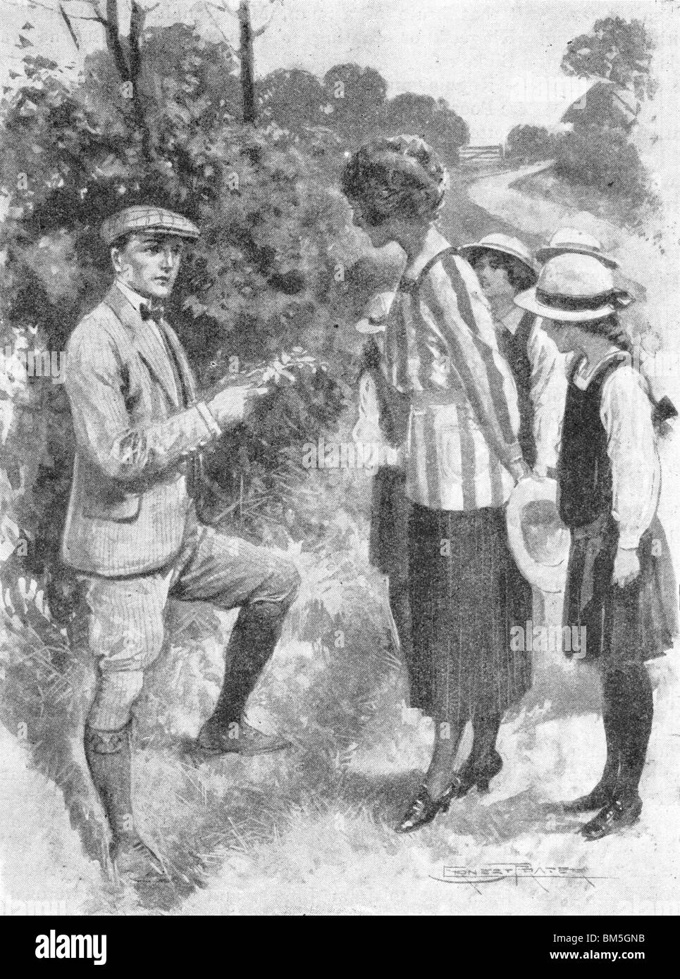 Frau diskutieren Botanik und Tee-Partys mit ihrer Freundin Stockfoto