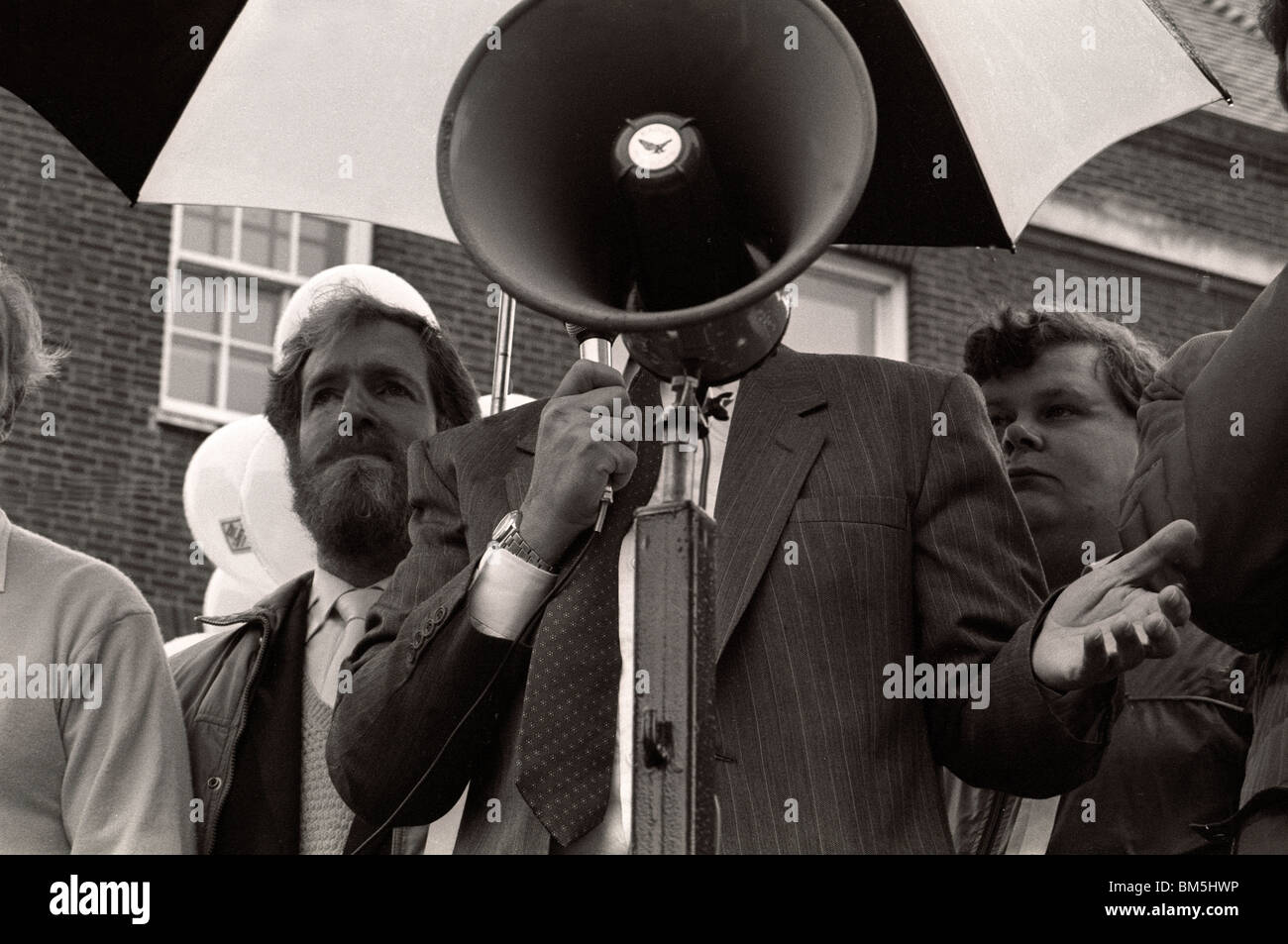 David Owen Führer der SDP Kampagnen im britischen Wahlkampf 1987. Stockfoto