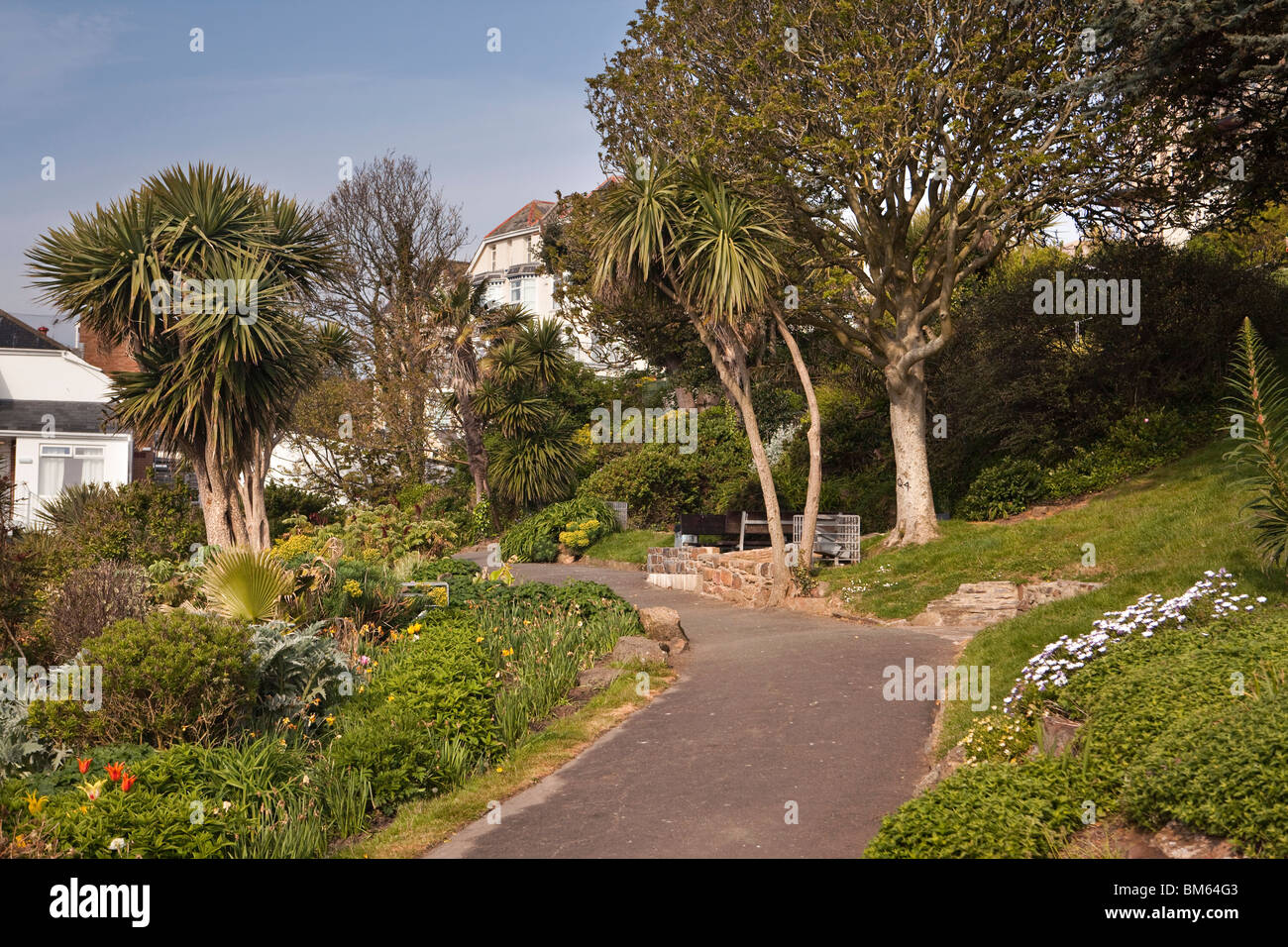Großbritannien, England, Devon, Ilfracombe, direkt am Meer-Gärten Stockfoto