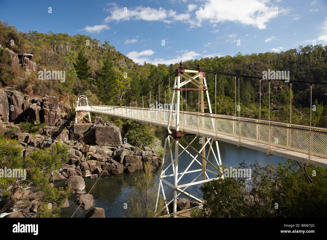 Alexandra Hängebrücke (1904), erste Becken, Cataract Gorge, South Esk River, Launceston, nördlichen Tasmanien, Australien Stockfoto