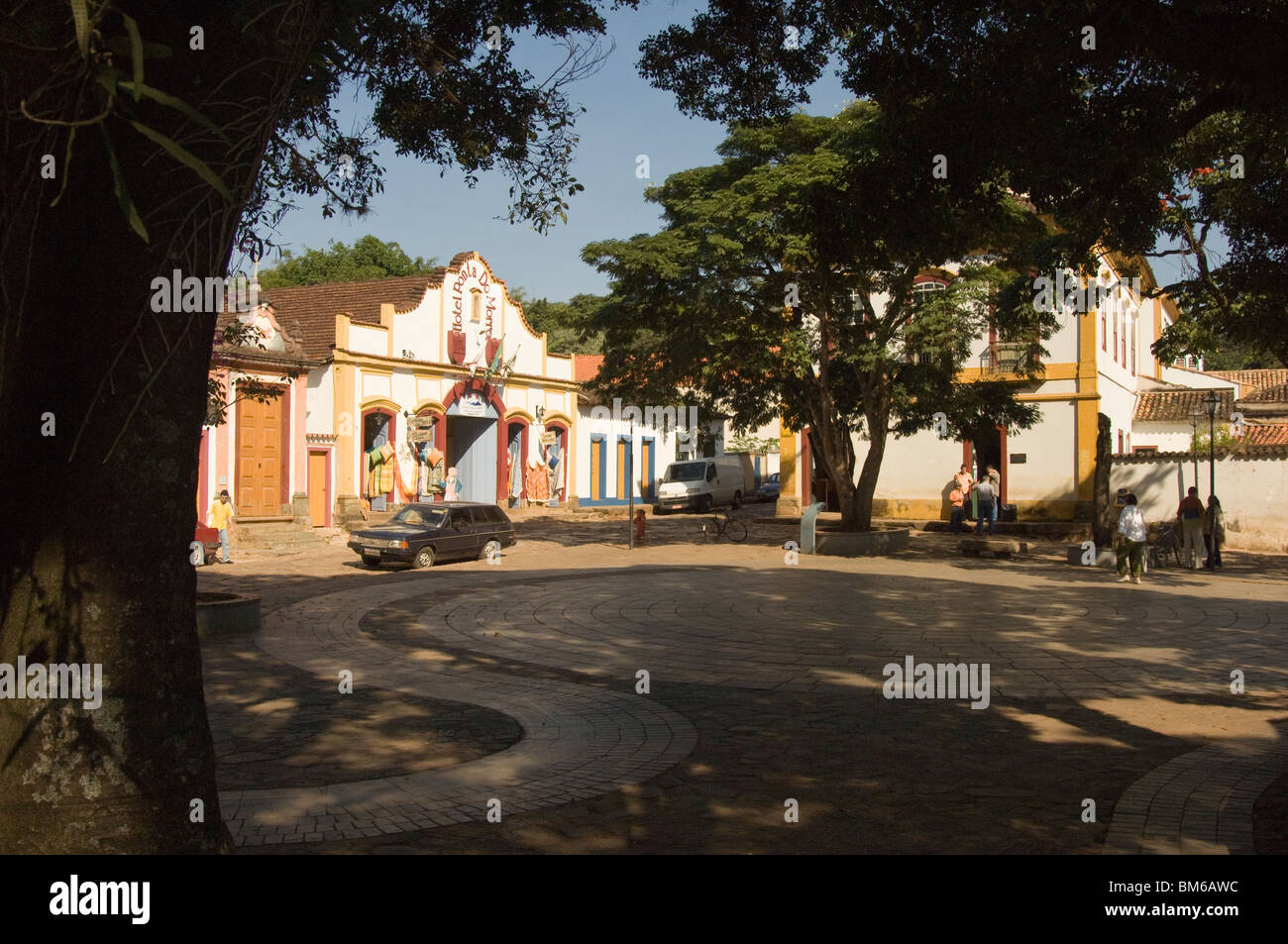 Largo Das Forras Plaza, Tiradentes, Bundesstaat Minas Gerais, Brasilien Stockfoto