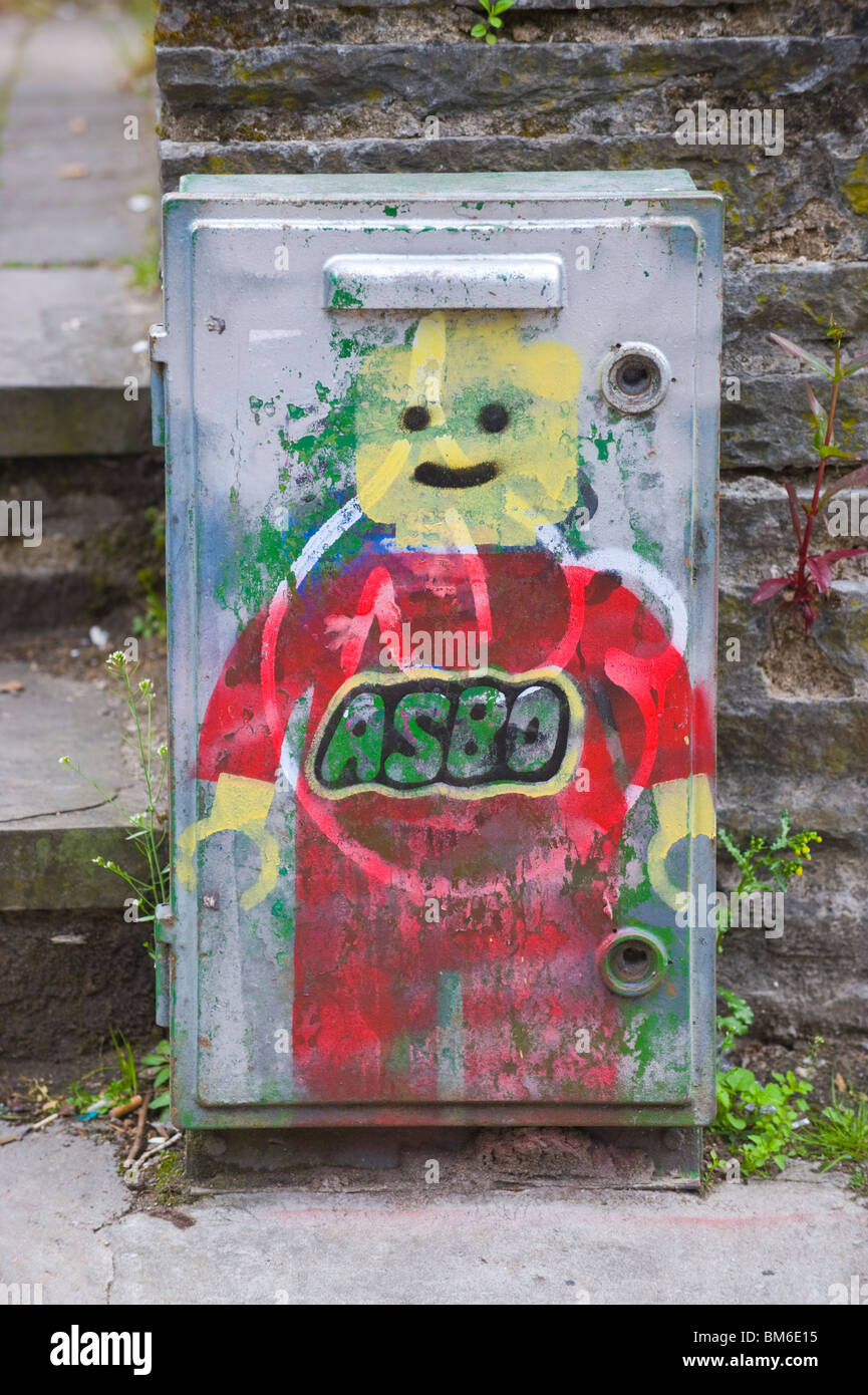 ASBO urban Graffiti in Newport South Wales UK Stockfoto