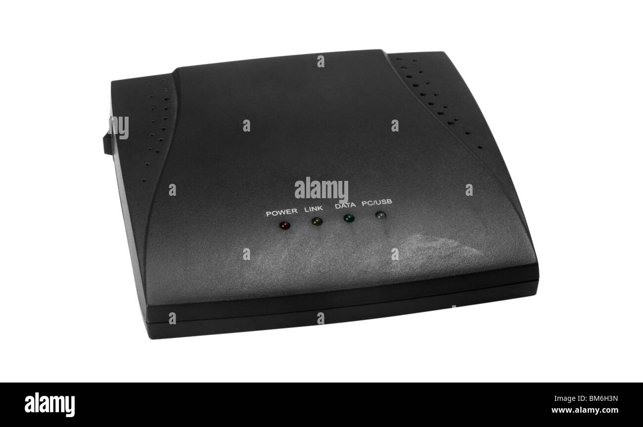 Nahaufnahme eines Modems Stockfoto