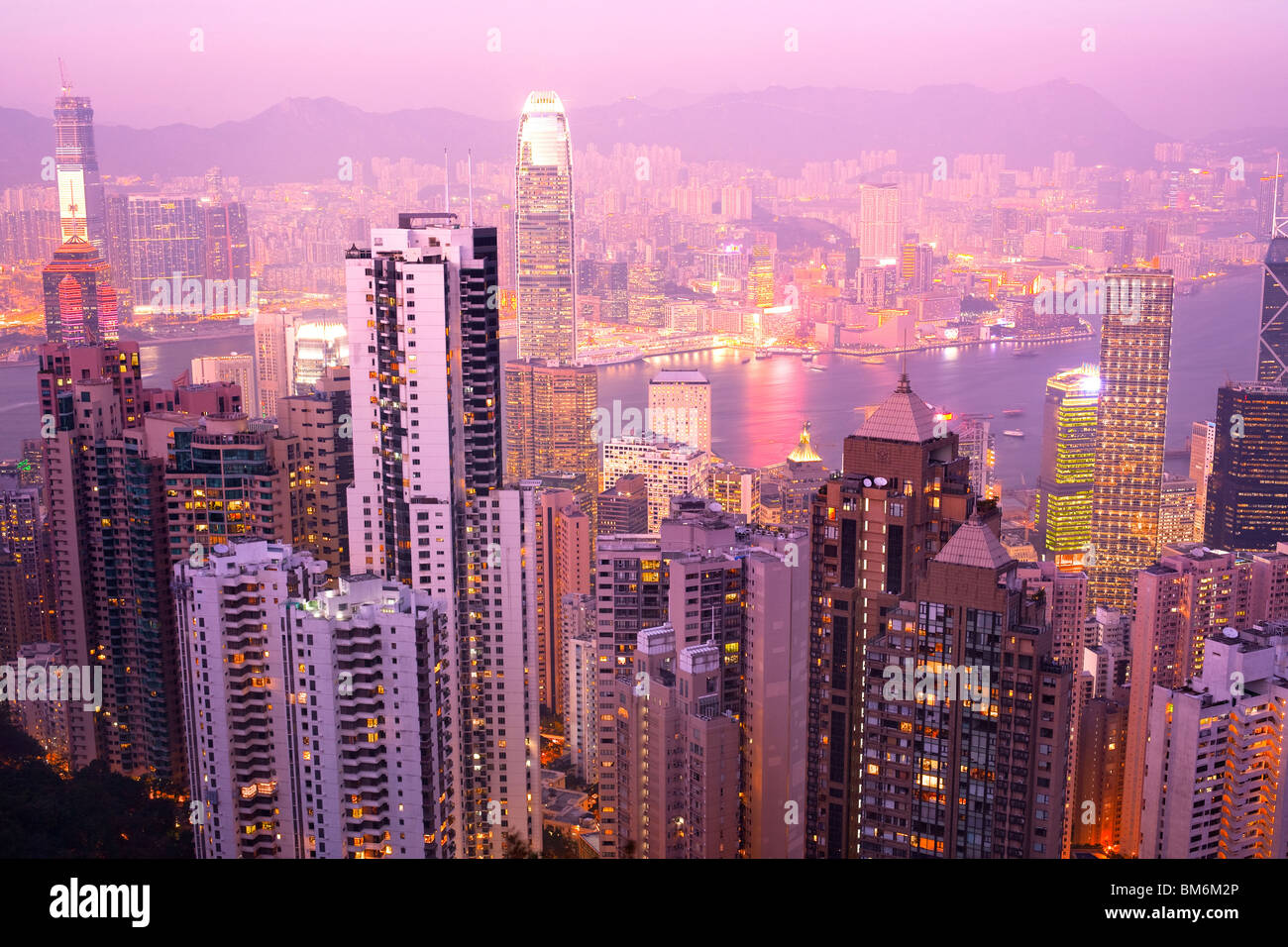 Blick vom Victoria Peak, Hong Kong Island, Hongkong, China Stockfoto
