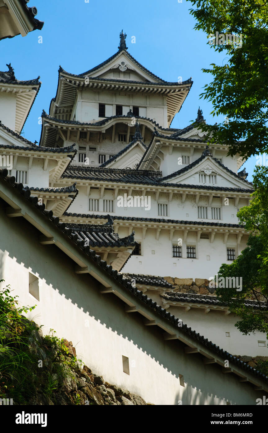 Burg Himeji, Tenshukaku, Main Tower, Hyogo-Präfektur, Kansai-Region, Insel Honshu, Japan Stockfoto