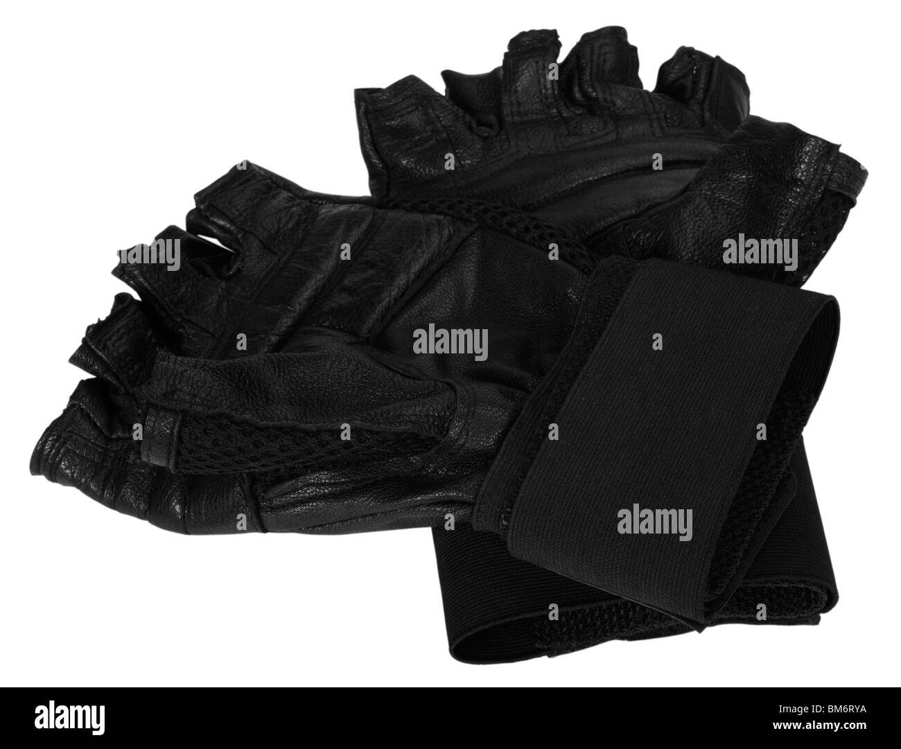 Nahaufnahme von Radhandschuhe Stockfoto