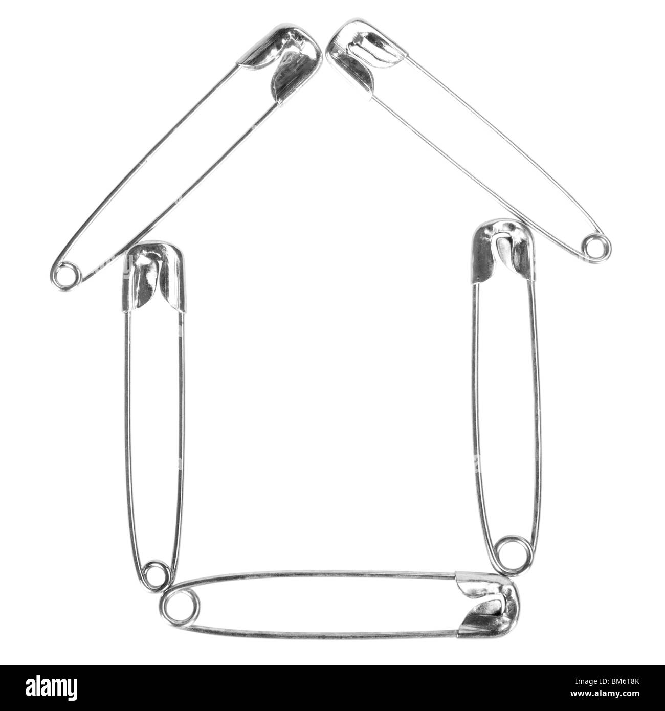 Modell zu Hause gemacht, Sicherheitsnadeln Stockfoto