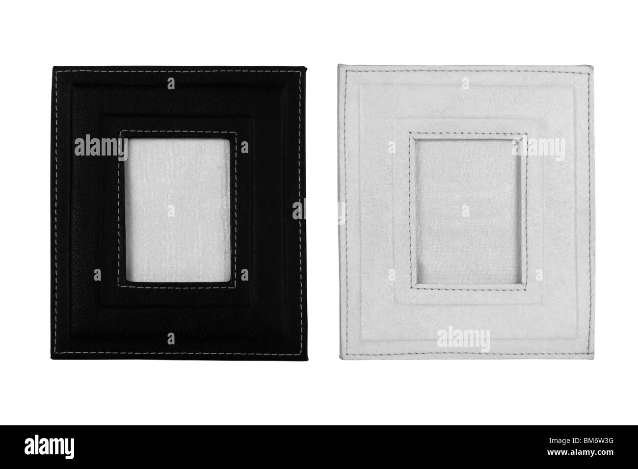 Nahaufnahme von zwei leere Bilderrahmen Stockfoto