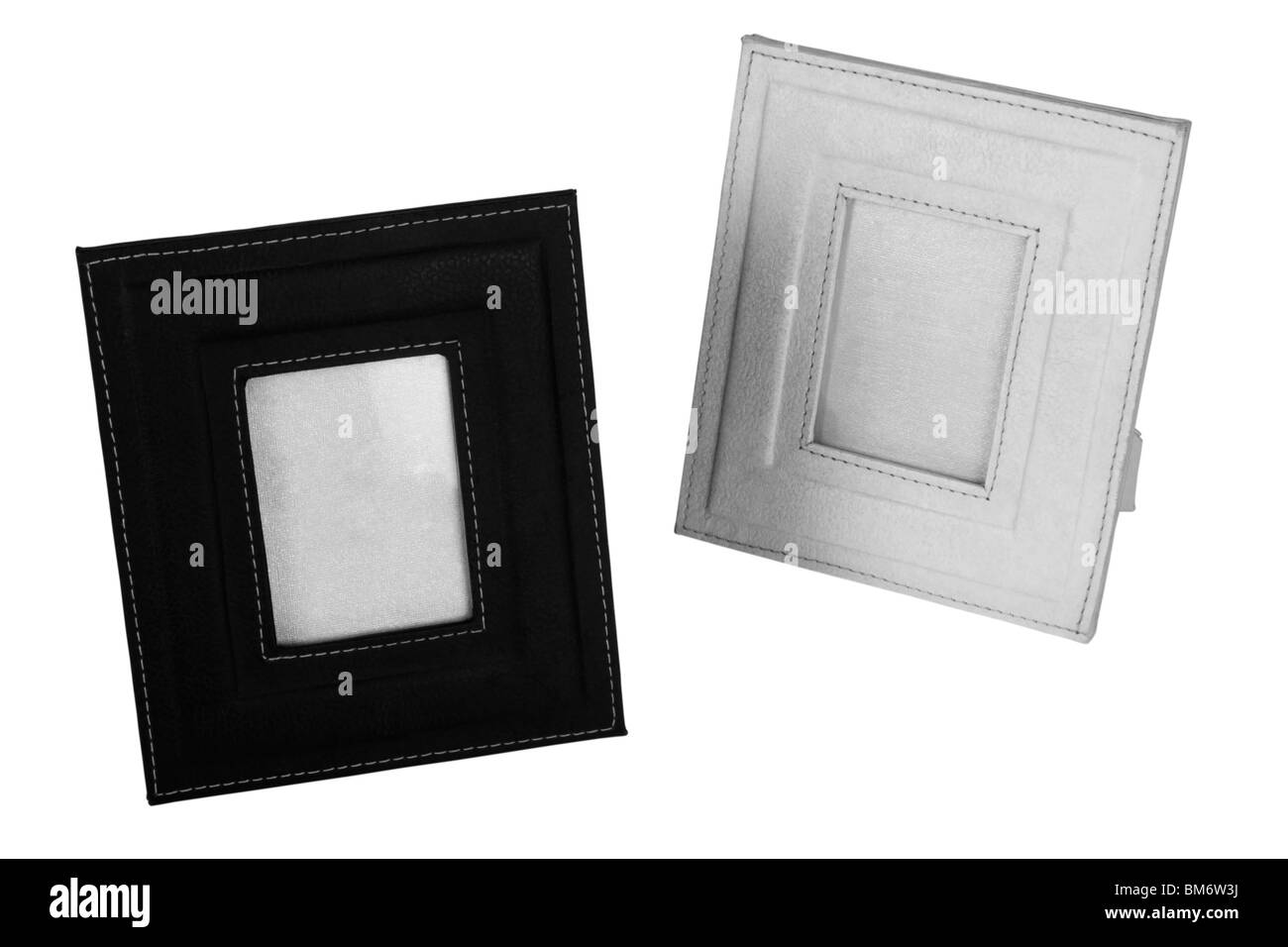 Nahaufnahme von zwei leere Bilderrahmen Stockfoto