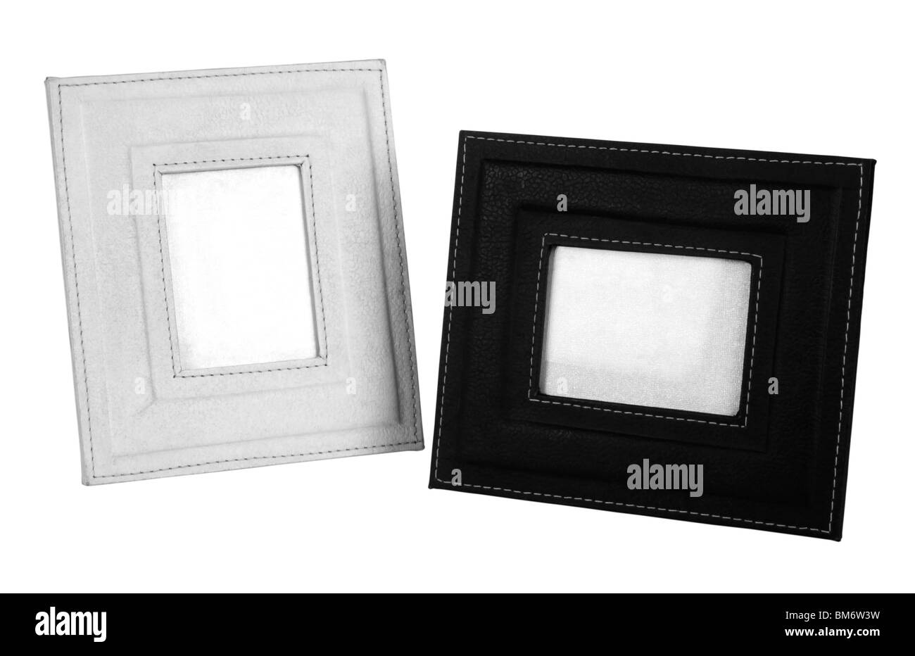 Nahaufnahme von zwei leere Bilderrahmen Stockfoto
