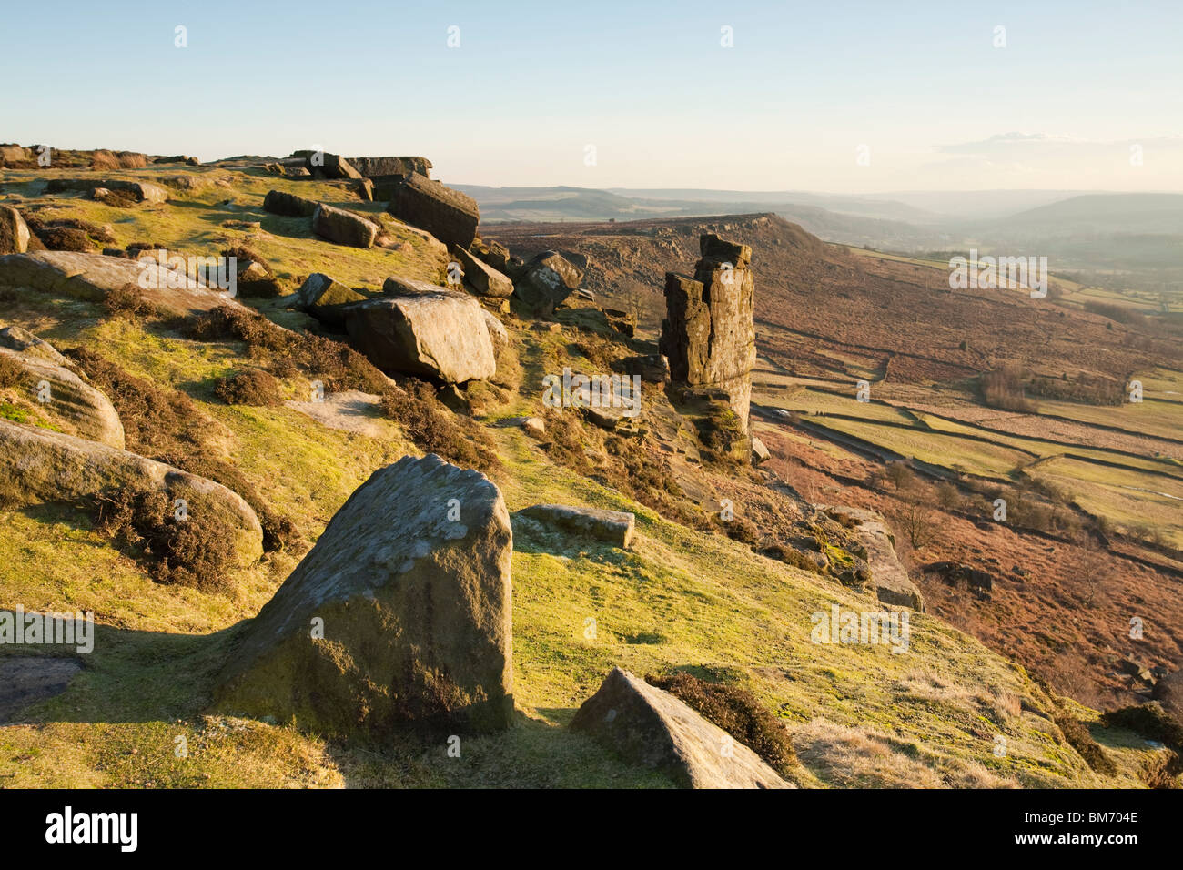 Curbar Kante, Peak District, Derbyshire Stockfoto