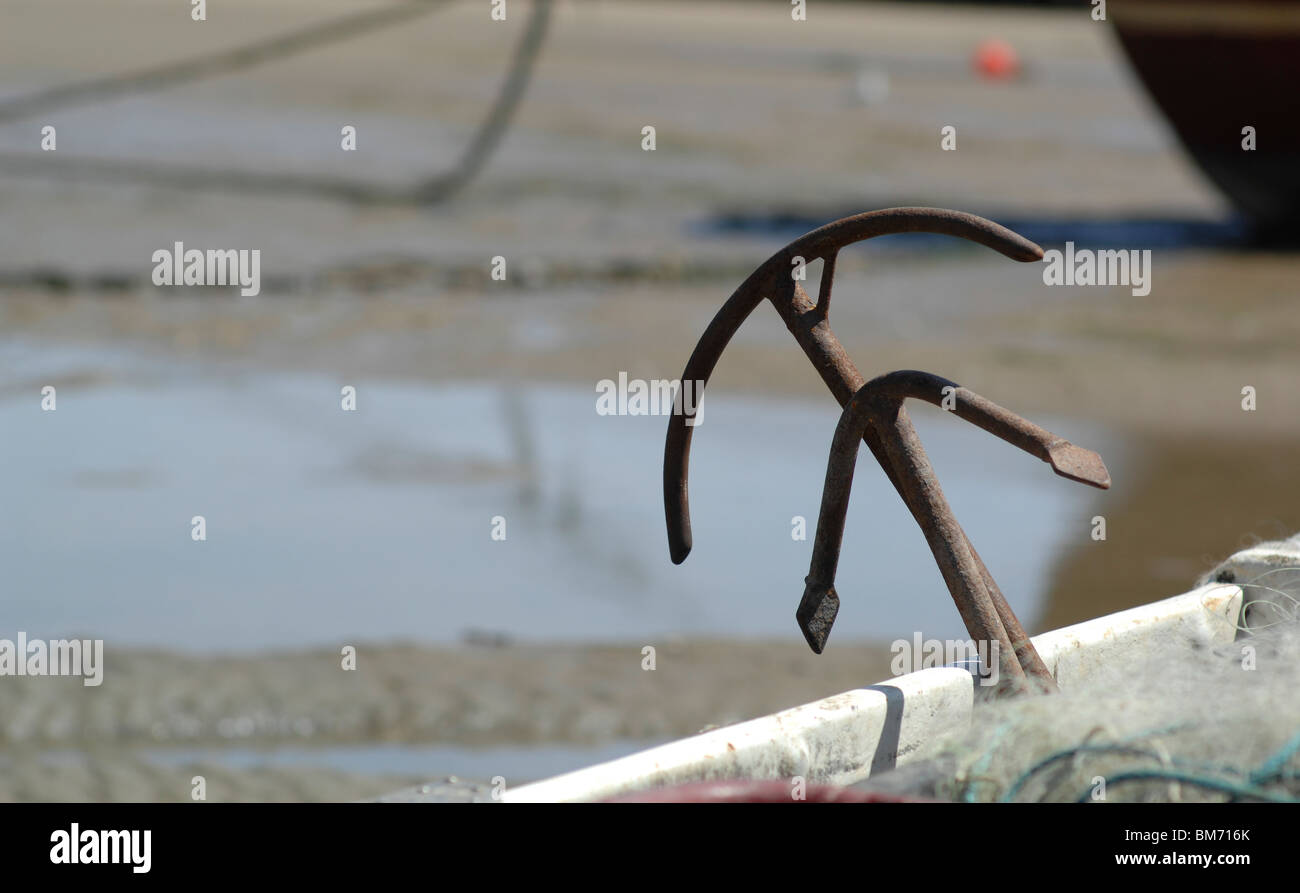 Auf einem Boot ankern Stockfoto
