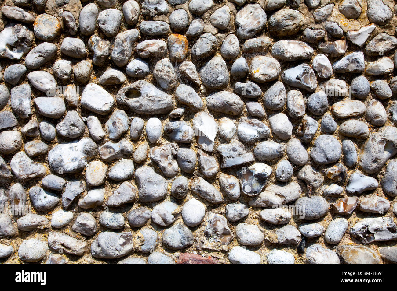 Feuerstein-Wand in der Küstenstadt Stadt Blakeney, Norfolk Stockfoto