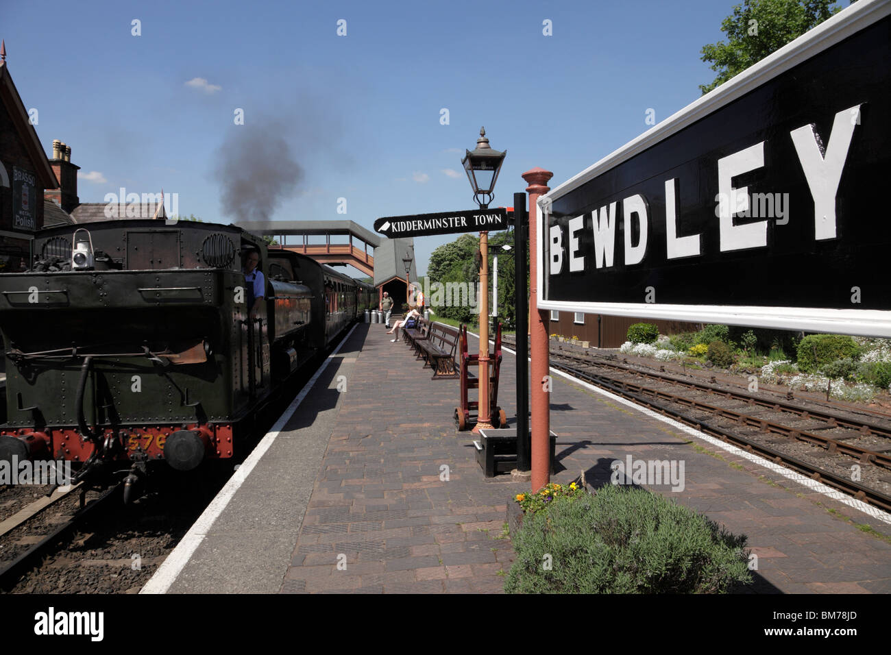 Die Plattform von Bewdley Bahnhof Teil des Severn Valley Steam Railway Worcestershire UK Stockfoto