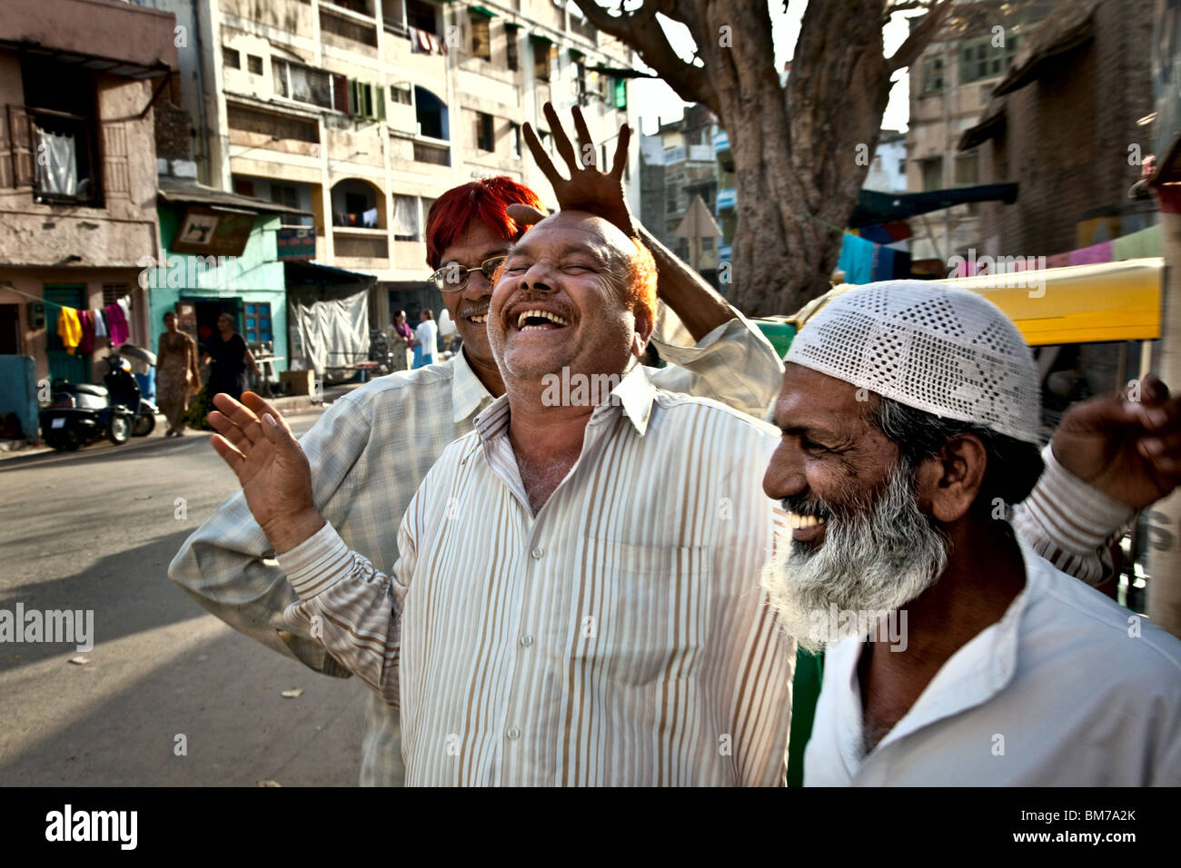 Die Altstadt von Ahmedabad, Gujarat, Indien Stockfoto