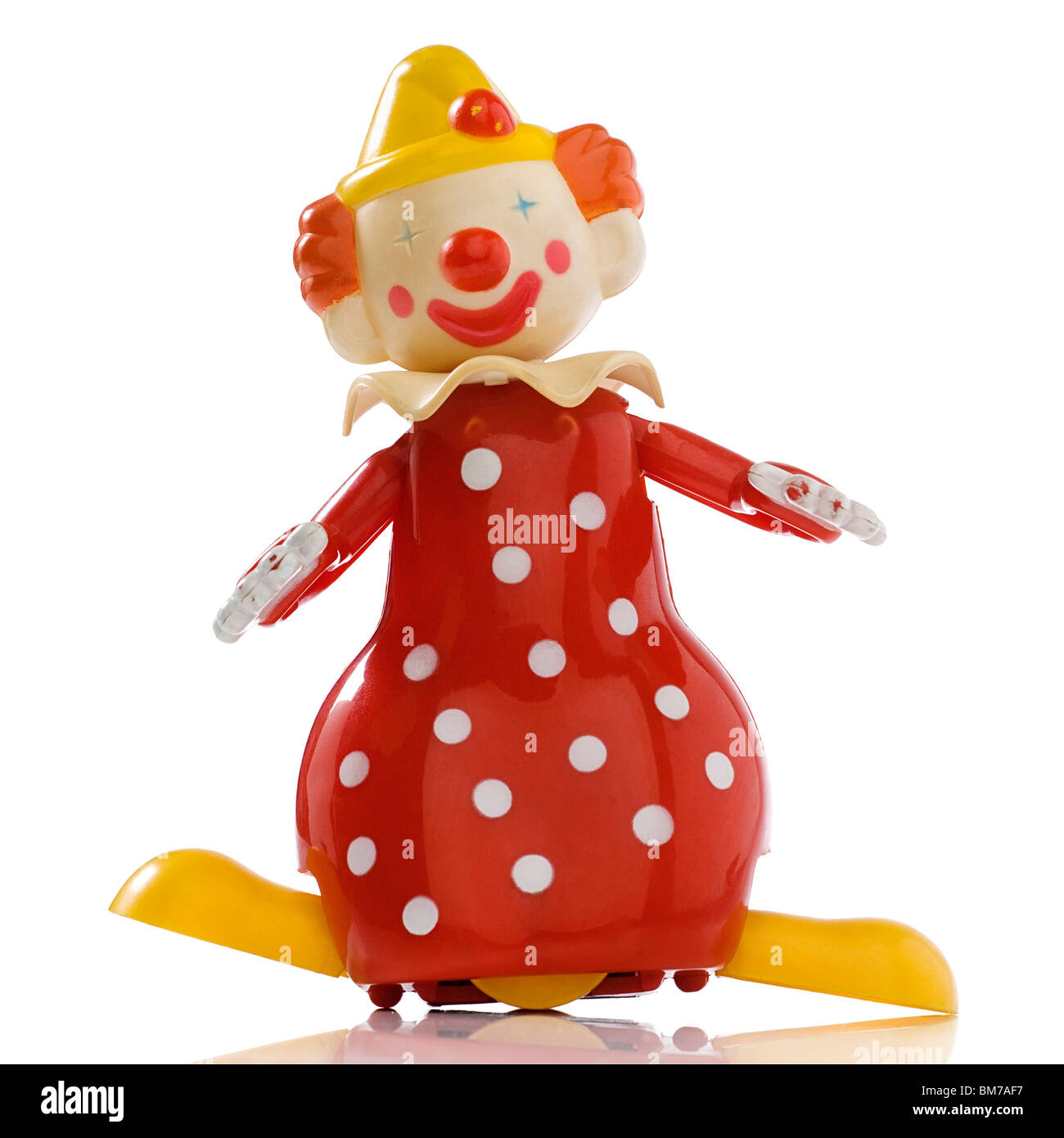 ein Vintage Aufzieh-Spielzeug-clown Stockfoto