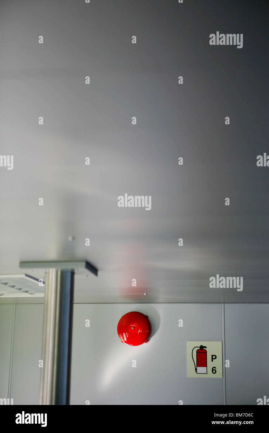 Feueralarm an der Wand ein Schiff Stockfoto