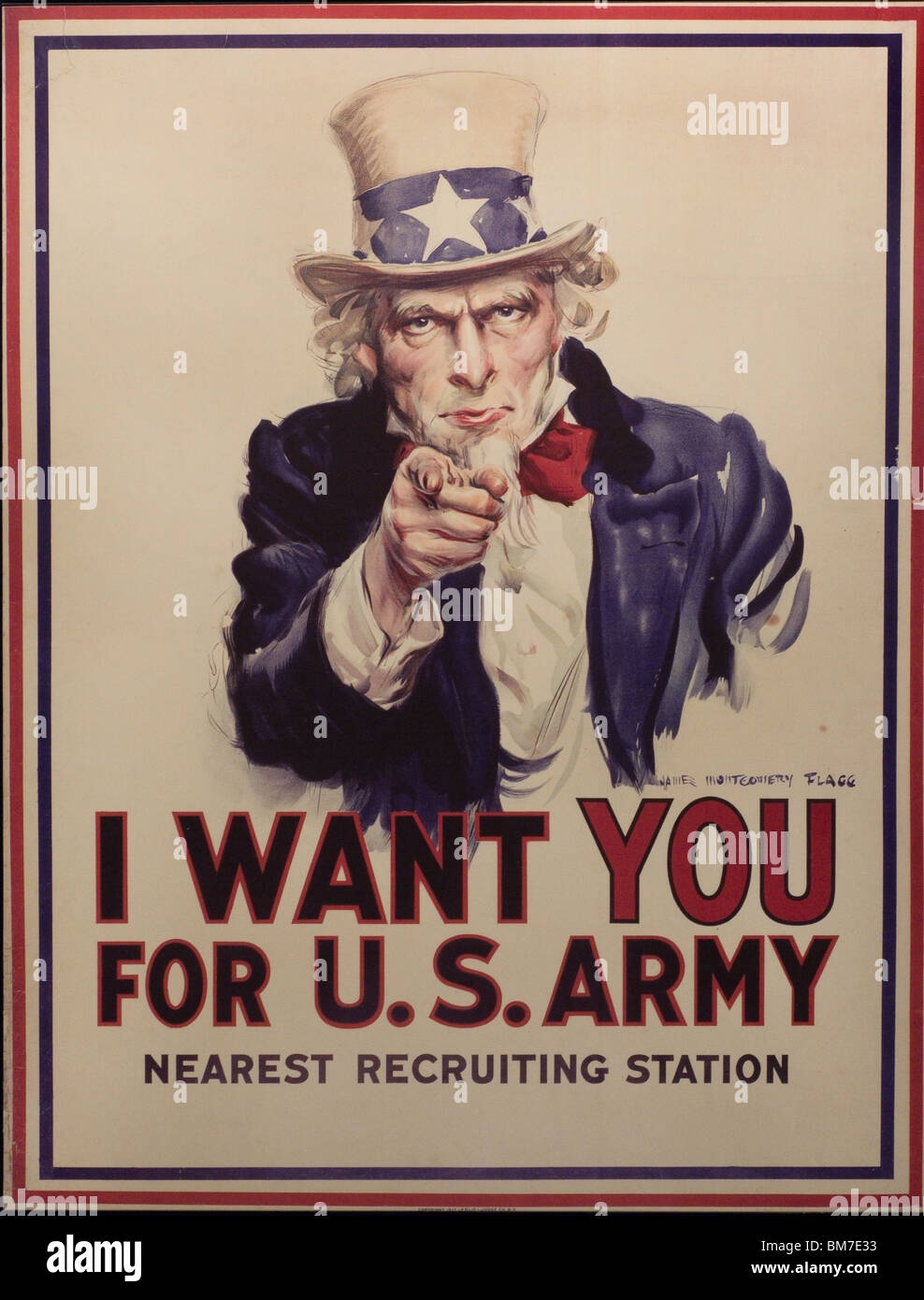 Ich will dich für US Army "Uncle Sam Affiche de Propagande - Propagandaplakat Stockfoto