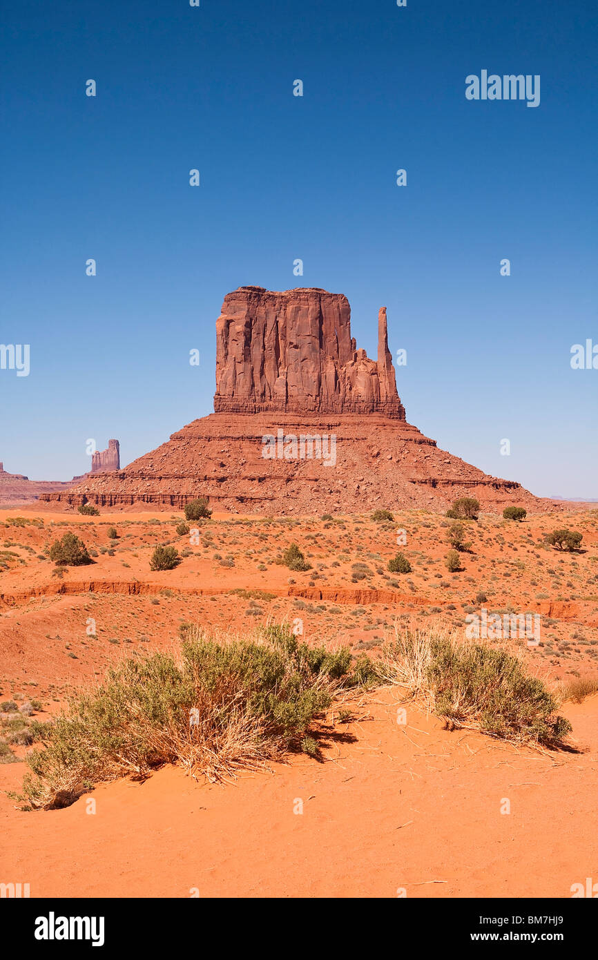 West Mitten Butte, Monument Valley Navajo Tribal Park, Monument Valley, Arizona, USA Stockfoto