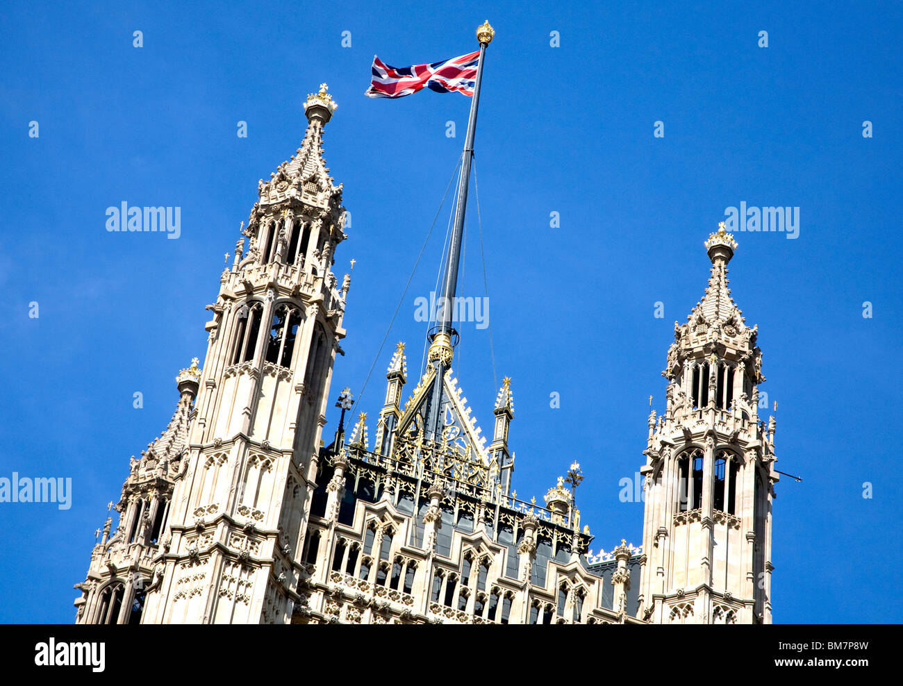 Spitze der Victoria Tower, Westminster, London Stockfoto