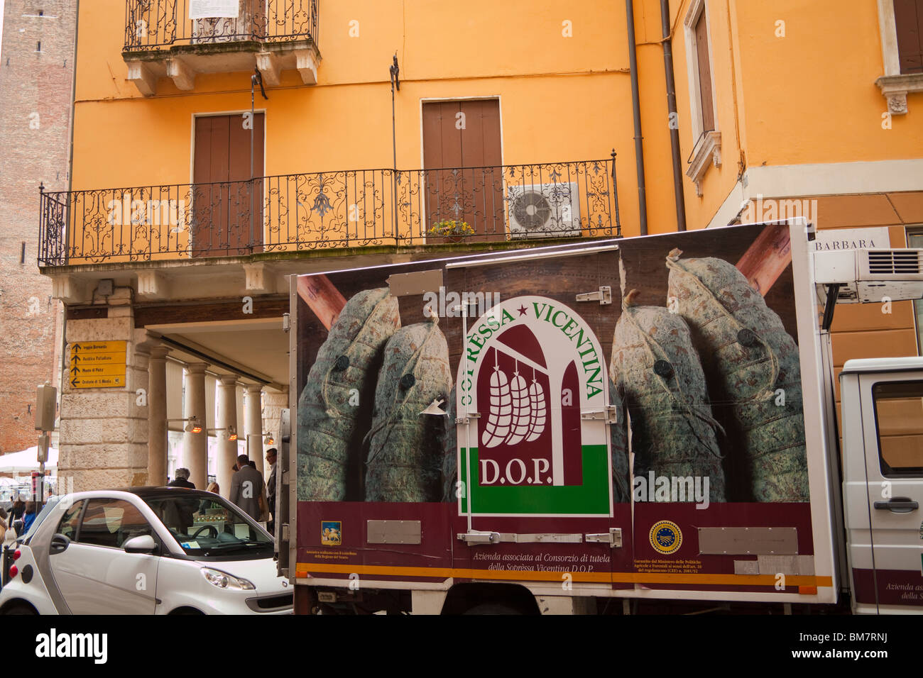 Lieferung van Lebensmittelmarkt von Vicenza, Italien Stockfoto