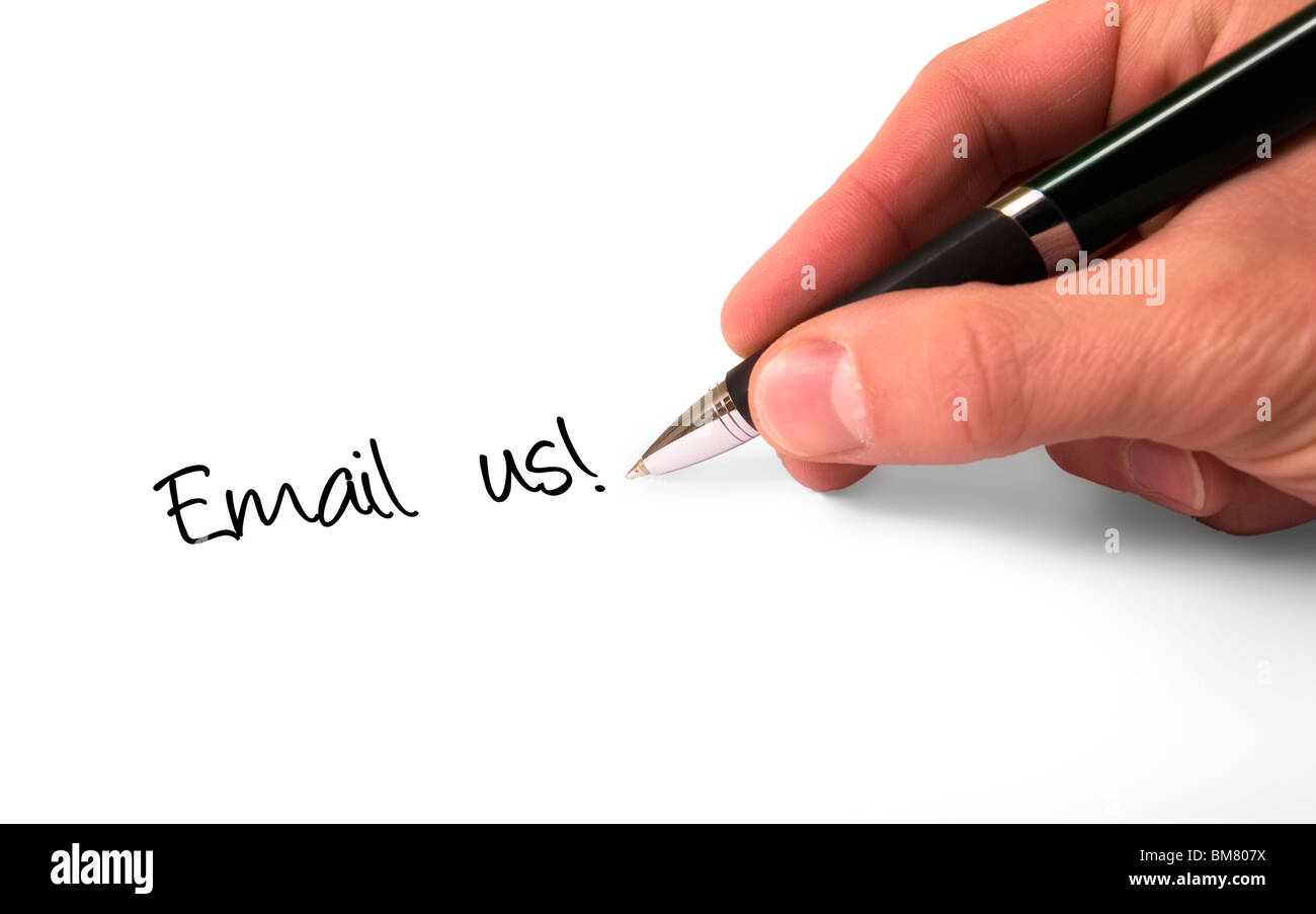 Füllfederhalter E-Mail uns zu schreiben! Stockfoto